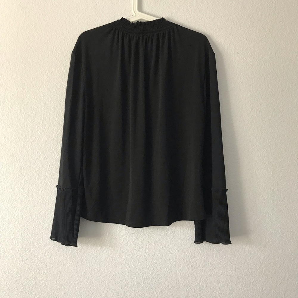 Adiva Small Black High Neck Pleated Blouse - Picture 5 of 8